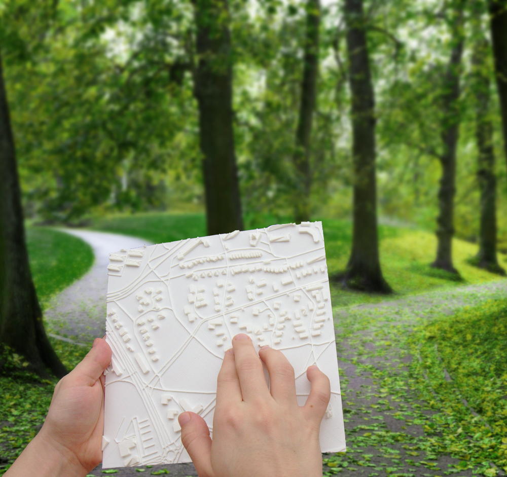 Touch Mapper 3d printed tactile map in use